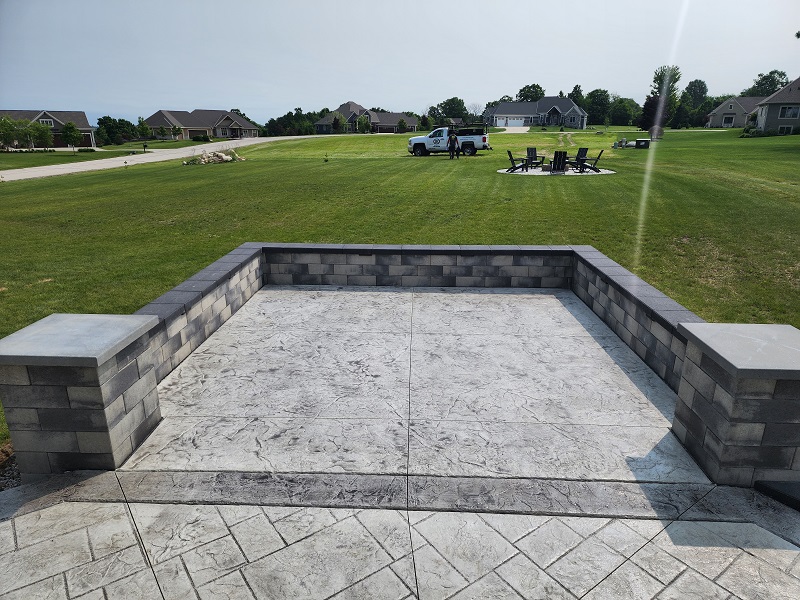 Stamped concrete patio construction for Sussex homes