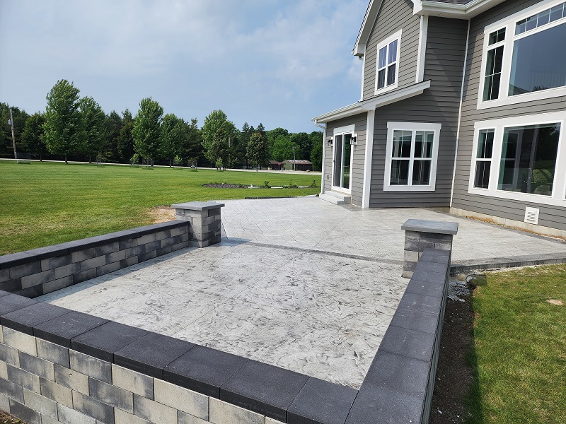 Stamped concrete patio construction for Elm Grove homes