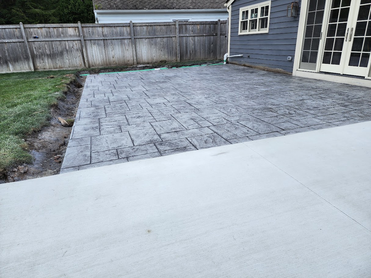 Stamped concrete patio construction for West Allis homes