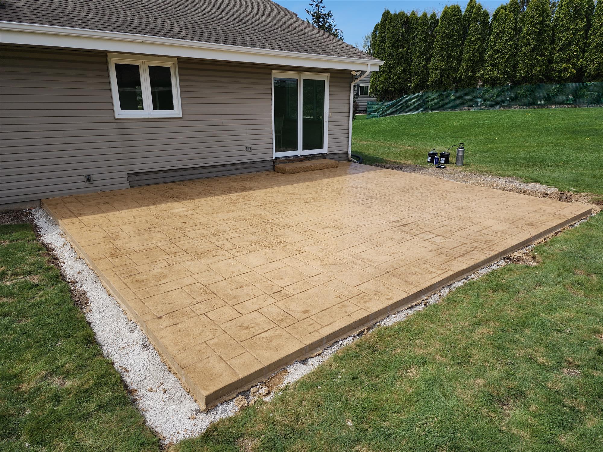 Stamped concrete patio construction for New Berlin homes