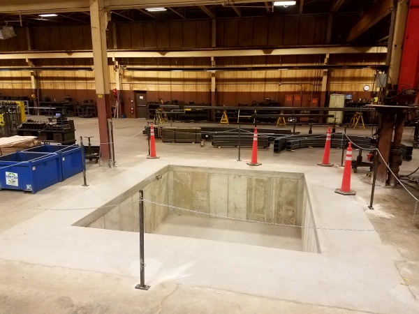 Machine base foundation installation for a facility in Milwaukee