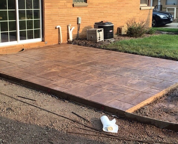 Stamped concrete patio construction for Lake Country homes