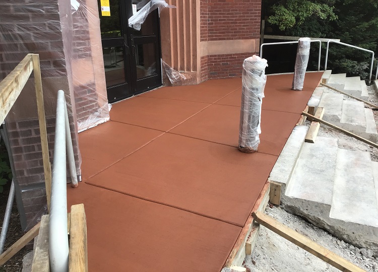 Colored Concrete Building Entrance Construction