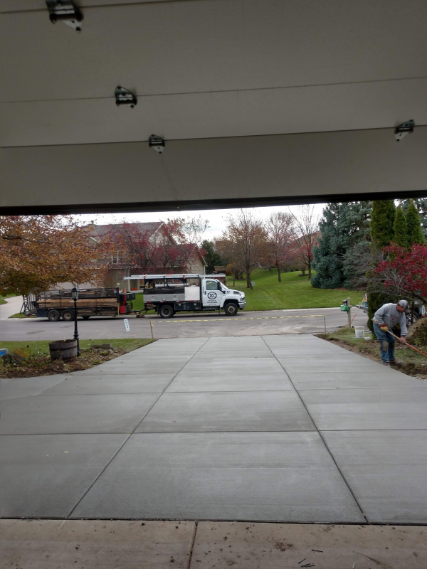 A new concrete driveway in New Berlin Wisconsin