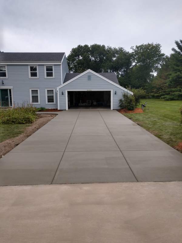 Concrete driveway installation in Waukesha County