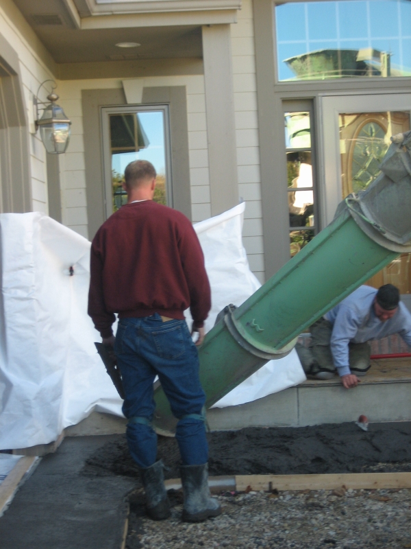 Pouring stamped concrete in Mequon, WI