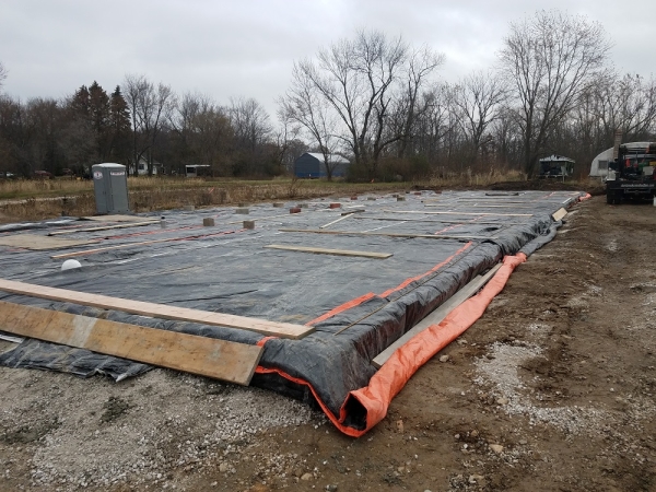 Storage Building Slab with Proper Winter Weather Precautions