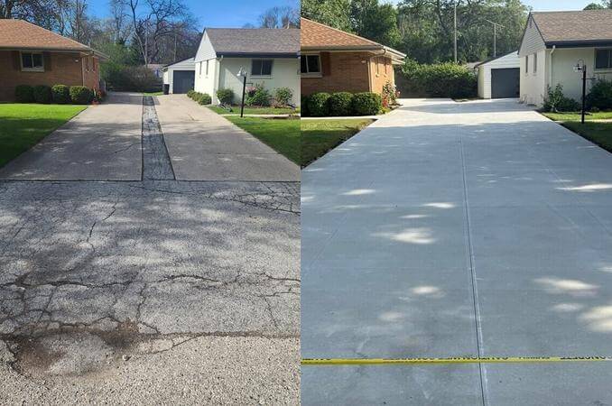 Sussex driveway replacement before and after